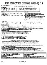 Đề cương môn Công nghệ Lớp 11